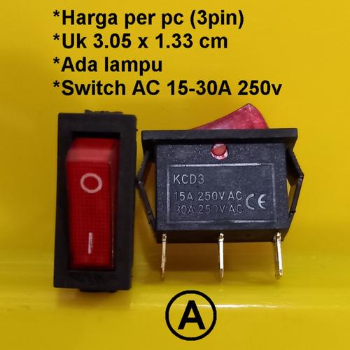 Jual Saklar Manual ON OFF 3kaki Switch Push Button uk kotak persegi ...