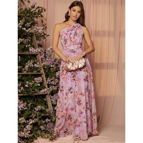 Jual One Shoulder Allover Floral Print 