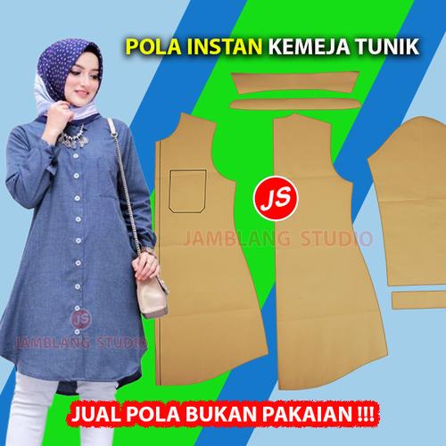 Gambar Pola Instan Tunik Kerah Kemeja Sederhana ( IS 018 ) - XXS dari Jamblang Store Kab. Pekalongan Tokopedia