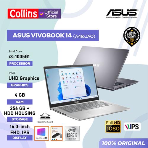 Gambar ASUS VIVOBOOK A416JA I3-1005G1 4GB 256GB 14" FHD W10 KB BACKLIT OHS dari Collins Official Jakarta Pusat Tokopedia