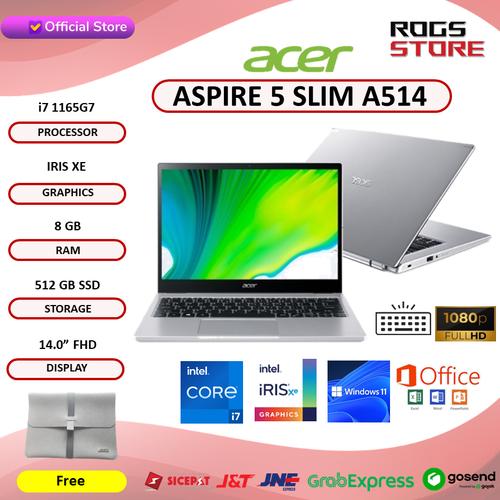Gambar Acer Aspire 5 Slim A514 i7 1165G7 8GB 512ssd MX350 2GB W10+OHS 14.0FHD - LAPTOP dari ROGS STORE Jakarta Utara Tokopedia