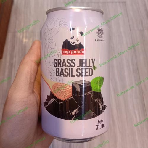 Jual Cap Panda GRASS JELLY BASIL SEED cincau minuman kaleng 310ml