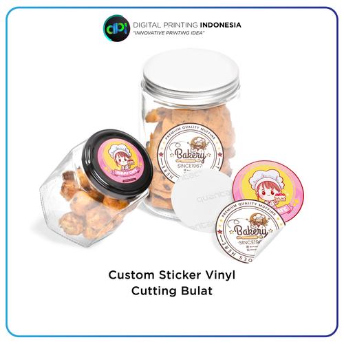 Jual CETAK STIKER VINYL LABEL BULAT MAKANAN KEMASAN STICKER VINYL