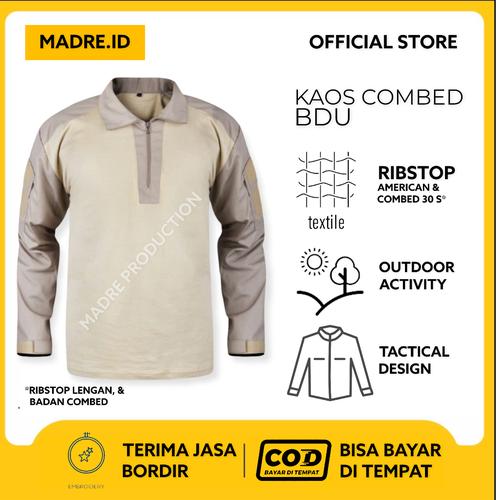 Gambar KAOS TACTICAL BDU - KAOS TACTICAL POLOS - Kream, XXXL dari MADRE.ID Kab. Bandung Tokopedia