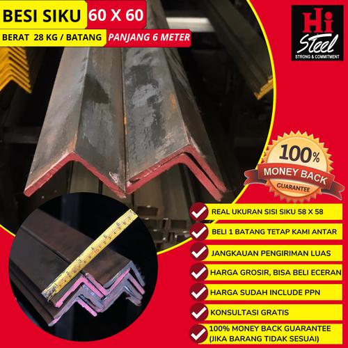 Jual Angle Bar / Besi Siku - 60(58) X 60(58) X 5.8mm - Kota Bekasi - Hi ...