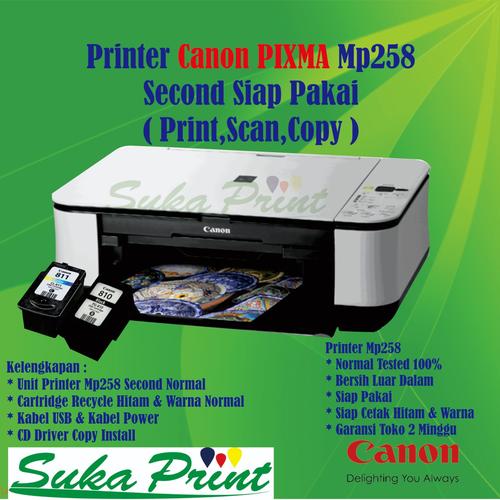 Printer 2nd Canon Pixma MP258 Siap Pakai Putih di Sukaprinttimoho  Tokopedia
