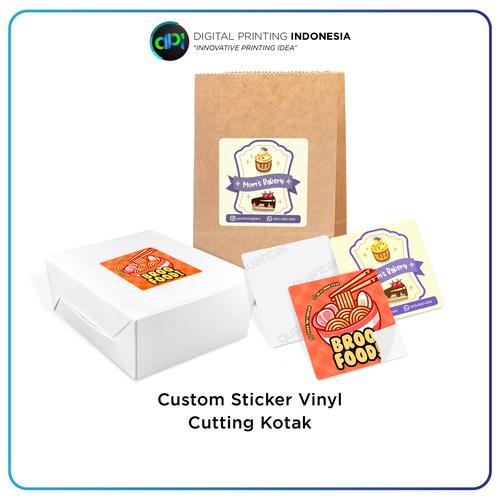 Jual Stiker Label Produk Kemasan Kotak Custom Sticker Vinyl Cutting