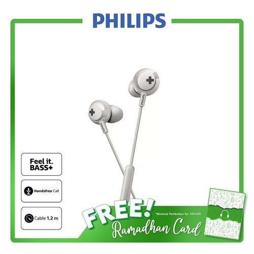 Promo Philips Bass+ Earphone with MIC - SHE4305 Putih - - Philips Audio  Official | Tokopedia