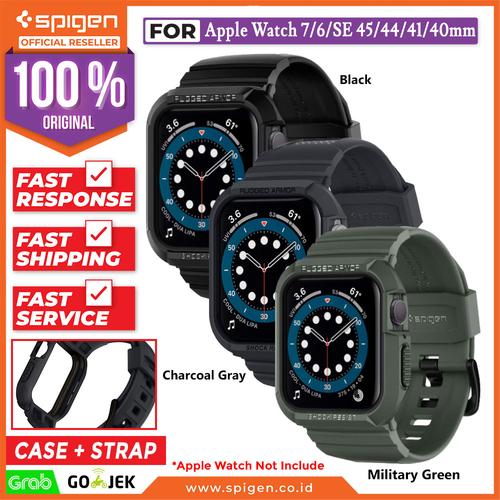 Jual Case Strap Apple Watch 7/6/SE 45/44/41/40mm Spigen Rugged Armor Pro -  41/40mm, Millitary Green - Jakarta Barat - Spigen Official | Tokopedia