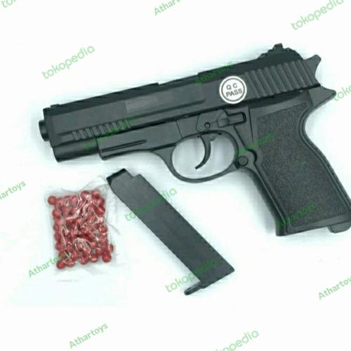 Gambar mainan pistol kokang spring free peluru - hitam spring dari Athartoys Jakarta Timur Tokopedia