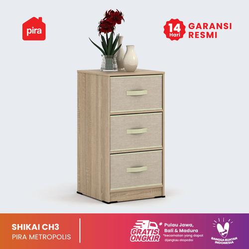 Gambar PIRA METROPOLIS - SHIKAI CH3 Lemari Laci Kayu Terang - Sonoma Oak dari PIRA Kab. Gresik Tokopedia