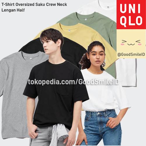 Jual UNQLO T-Shirt Oversized Saku Crew 