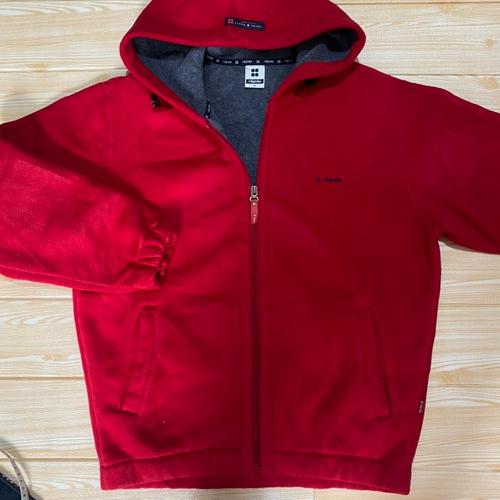 red fleece blazer