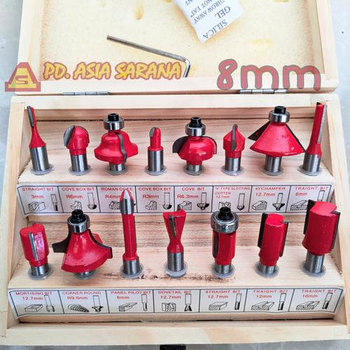 Jual Mata Router 8mm Bit 15pcs Set Mesin Trimmer Kayu Profil Serut Wood ...