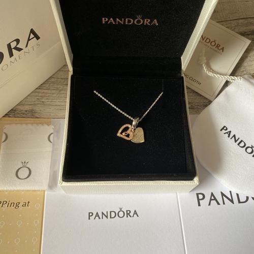 Jual Heart double Pandora Necklace 