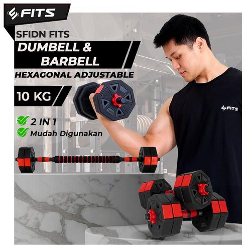 Gambar SFIDN FITS Hexagonal Adjustable Dumbell / Barbel 10kg dari SFIDN FITS Kota Tangerang Tokopedia