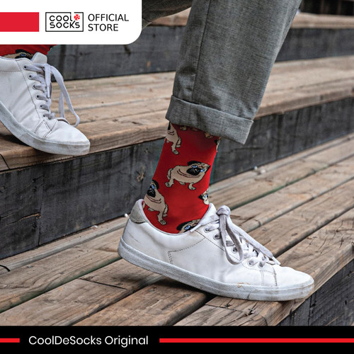 Gambar CoolDeSocks Original | Kaos Kaki Fashion - Pugs Red dari CoolDeSocks Official Jakarta Barat Tokopedia