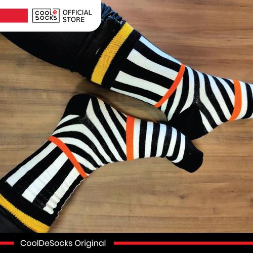 Gambar CoolDeSocks Original | Kaos Kaki Psychedelic BW orange gold (C) dari CoolDeSocks Official Jakarta Barat Tokopedia