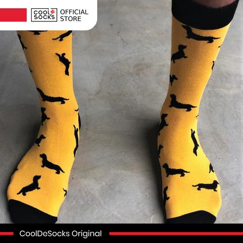 Gambar CoolDeSocks Original | Kaos Kaki Motif - Dachshunds Pattern Yellow dari CoolDeSocks Official Jakarta Barat Tokopedia