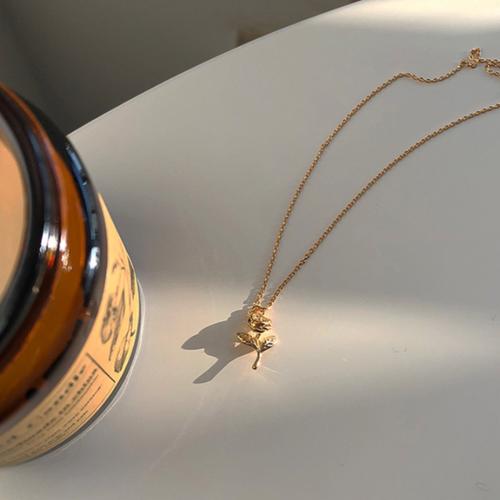Jual Kalung Wanita Korea Mawar Gold 