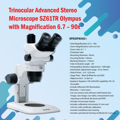 Jual Trinocular Advanced Stereo Microscope SZ61TR Olympus with