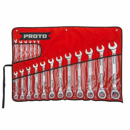 Proto JSCV-20S Black Spline Reversible Combination Ratcheting Wrench Set 21pc