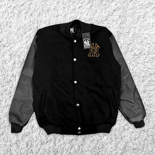 Jual MLB NY leather hand Varsity Jacket 