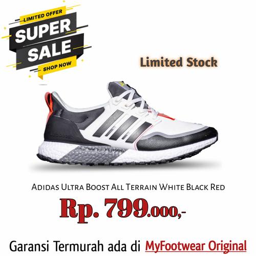 ultra boost red white black