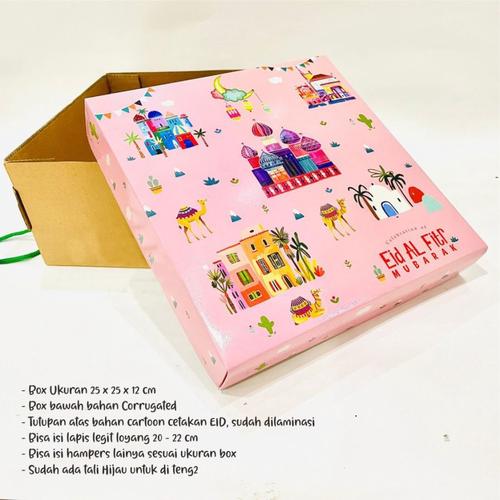 Jual Box Packaging Kue Motif Idul Fitri Kotak Parcel Lebaran 25x25x12 ...