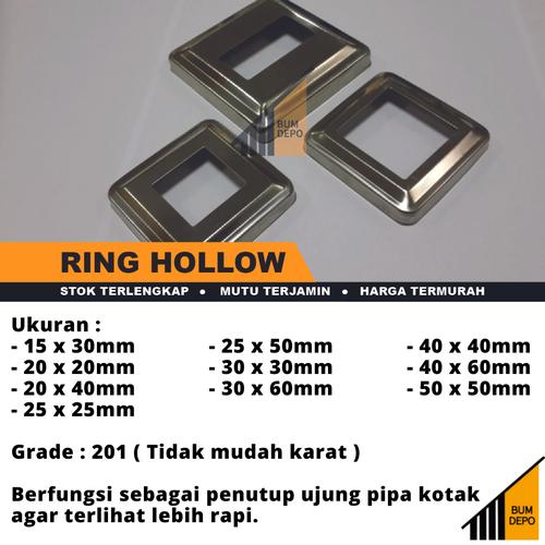 Jual TUTUP PIPA KOTAK RING HOLLOW STAINLESS STEEL / AKSESORIS PAGAR ...
