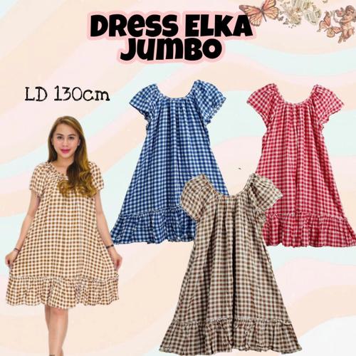 Jual Dress Babydoll Elka Jumbo - Kotak 