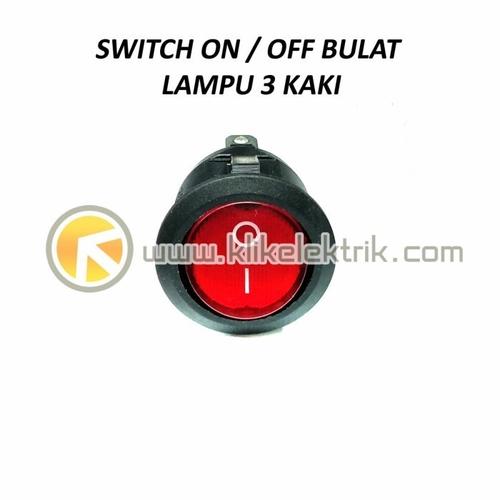 Jual SWITCH ON OFF BULAT 2CM 3 PIN LAMPU ROCKER SAKLAR BULAT MERAH 20mm ...