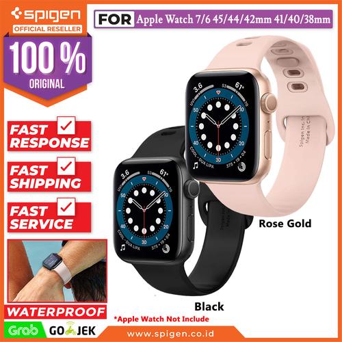 Jual Strap Apple Watch 7/6 45/44/42mm 41/40/38mm Spigen Silicone Fit Band -  45/44/42mm, Black - Jakarta Barat - Spigen Official | Tokopedia