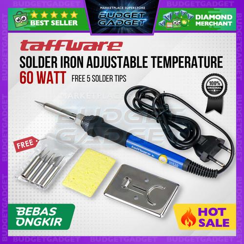 Jual Taffware Solder Iron Adjustable Temperature 60W with 5 Tips CS31