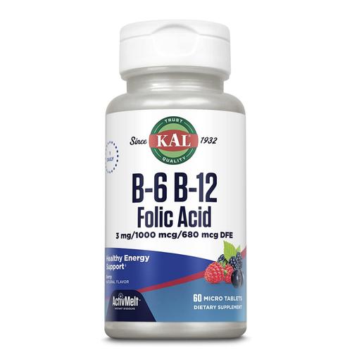 Jual KAL Vitamin B6 B12 Folic Acid activmelt natural berry 60 micro