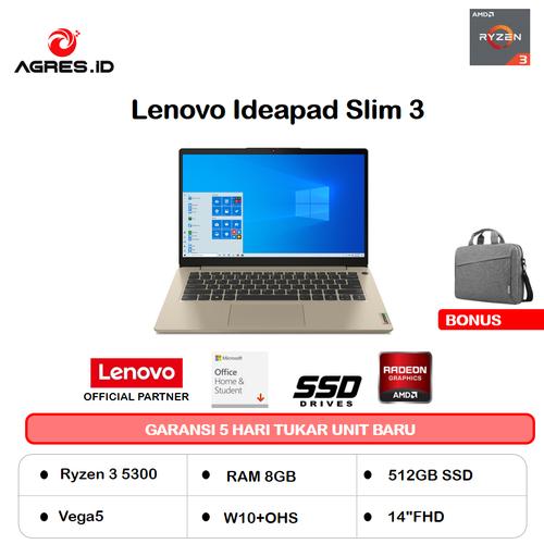 Gambar Lenovo Ideapad Slim 3 Ryzen 3 5300 8GB 512ssd Vega5 W10+OHS 14"FHD - BLUE dari AGRES ID Jakarta Utara Tokopedia