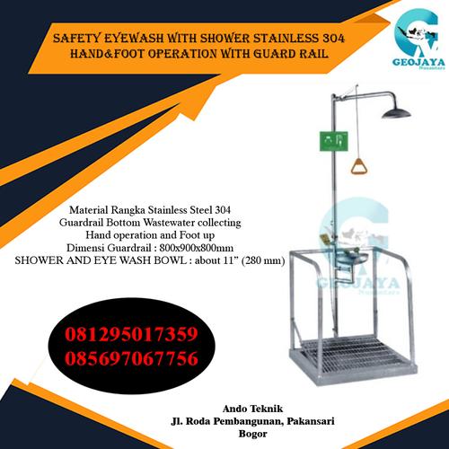 Jual Safety Eyewash Shower Stainless Hand&Foot Operation with Guard