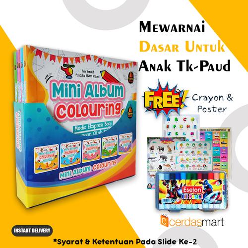 Gambar BUKU MEWARNAI ANAK - PAKET MEWARNAI ANAK - MINI ALBUM COLOURING 5 SERI dari cerdas media Kota Depok Tokopedia