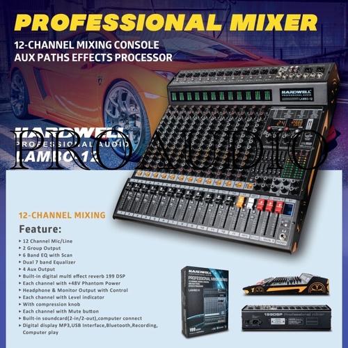 Jual Mixer Audio 12 Channel Hardwell LAMBO 12 Original Mixer Terbaik Kota Medan Proaudio
