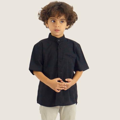 Promo MEDELLIN Kemeja Anak Kerah Turki Lengan Pendek 201220 HITAM ...