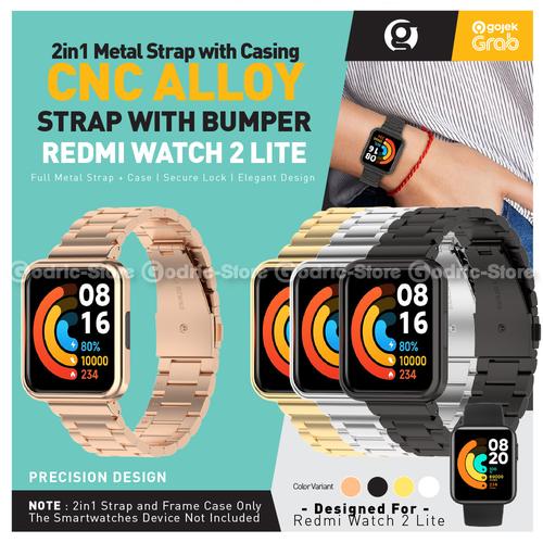Gambar Metal 2in1 Stainless Strap Bumper Frame Case for Redmi Watch 2 Lite - BLACK dari G-Rex Jakarta Barat Tokopedia