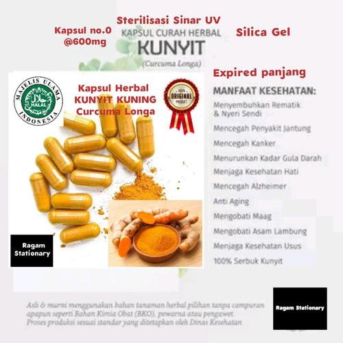 Jual Kapsul Herbal Jamu Obat Kunyit Kunir Kuning Curah Isi 100 Butir Botol Jakarta Pusat Ragam Stationary Tokopedia