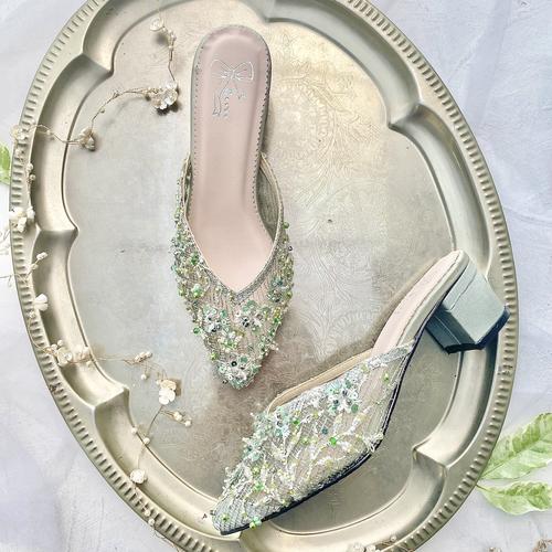 Jual Sage Green Selop Sandal Sepatu 
