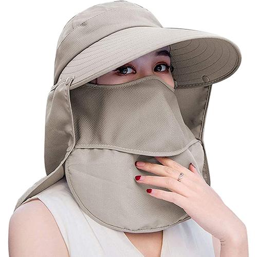 Jual Topi UV Cut Hat Beige Color Face 