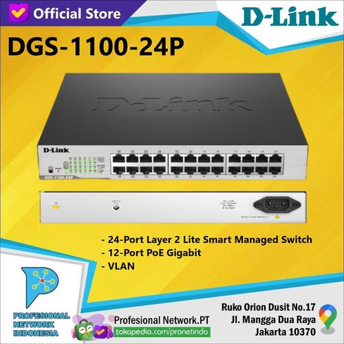 Commutateur Réseau Gigabit D-Link DGS-1100-24P - 24 Ports Ethernet - Montable En Rack - Occasion