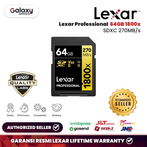 Promo Memory SDXC Lexar Professional 64GB 1800x UHSII Cicil 0 3x Kota Tangerang Galaxy