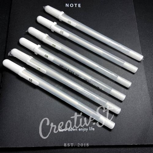 Lot de 3 stylos Sakura Gelly Roll Basic, blanc, 3 stylos Bright White