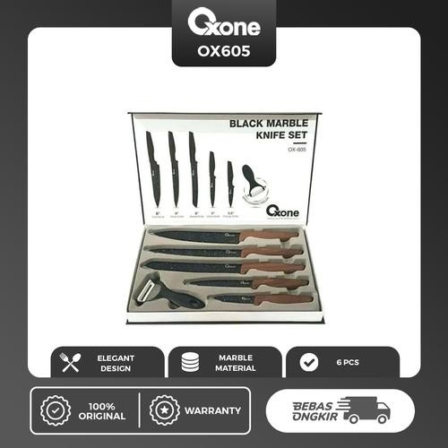 Gambar Oxone OX605 Set Pisau Dapur Marbel Dengan Pengupas Buah Premium dari Oxone Official Jakarta Utara Tokopedia