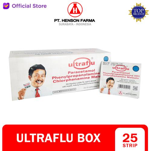Gambar ULTRAFLU Box Isi 25 Strip Obat Flu Demam Sakit Kepala & Batuk dari Henson Farma Official Store Tokopedia