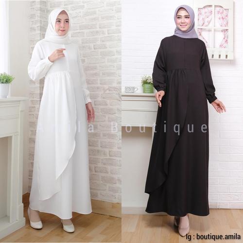Jual Baju Gamis Wanita Hitam Putih Polos Dress Muslim Mina Busui S D Jumbo Hitam Xs Jakarta Utara Amila Boutique Tokopedia